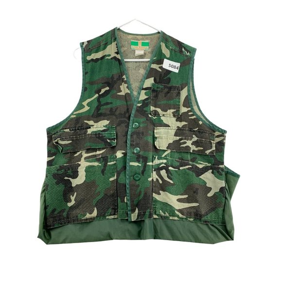 GAME WINNER SPORTSWEAR Vest Mens Fishing/Hunting Green Camouflage Width 23.5 in - Picture 10 of 10